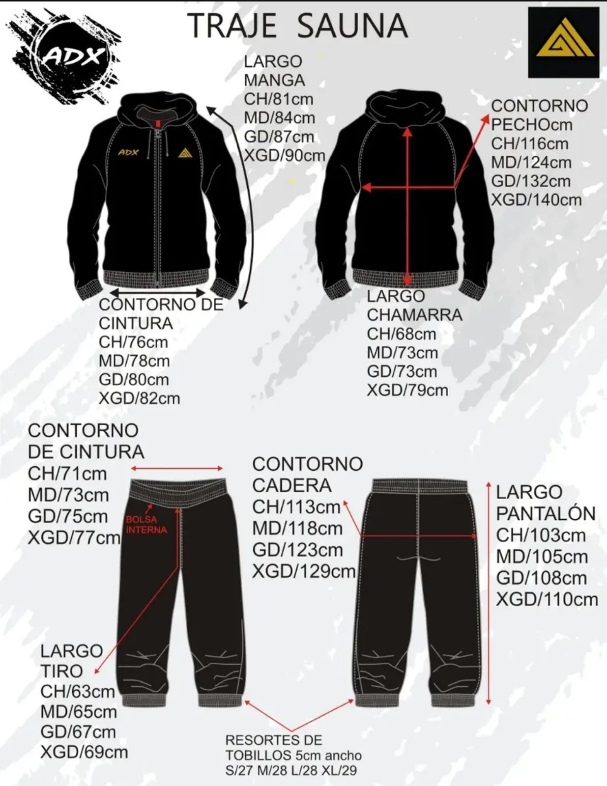 Sauna ADX traje completo sin cierre