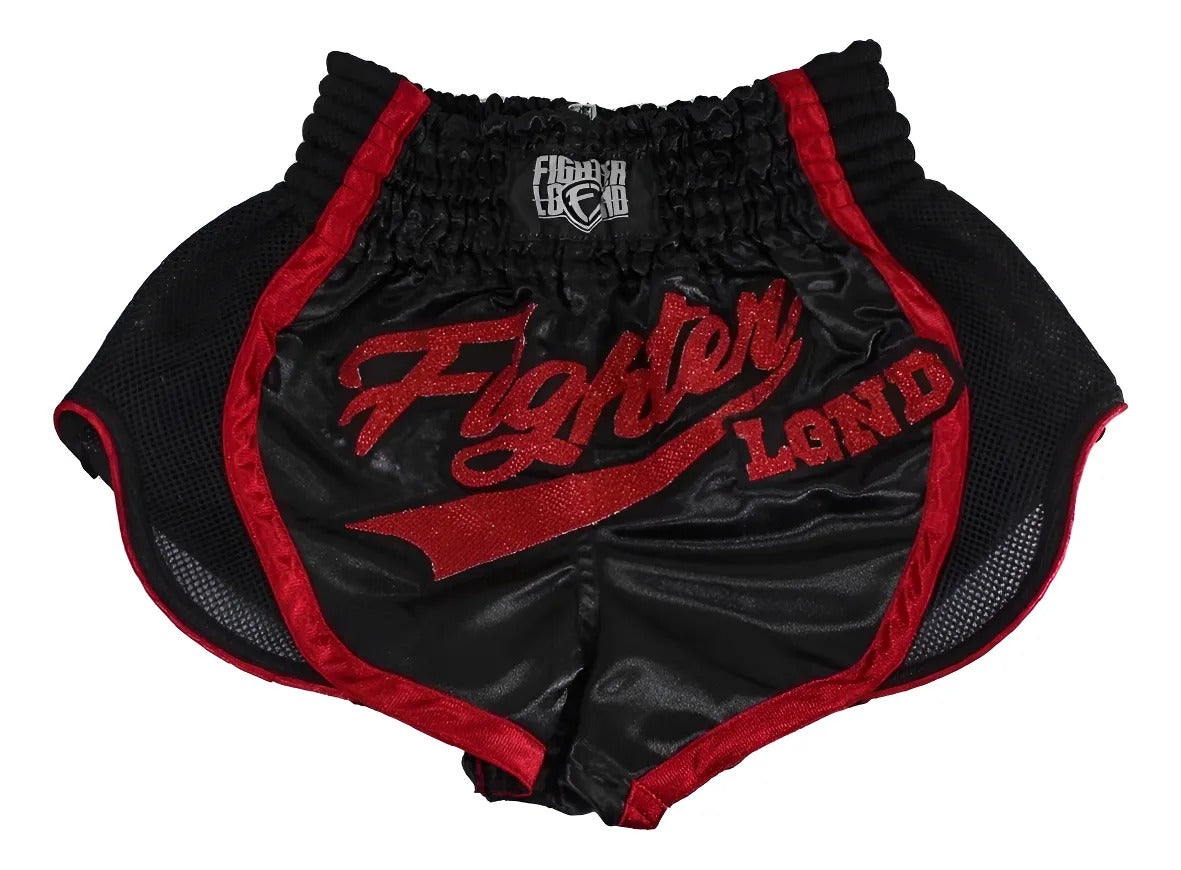 Short de Muay Thai Fighter Legend Slim Rojo