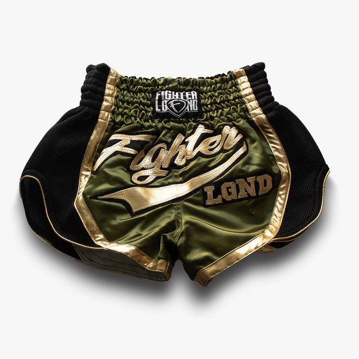 Short de Muay Thai Fighter Legend Slim Verde