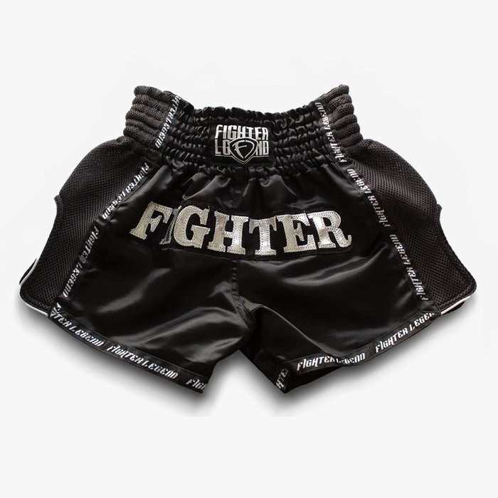 Short de Muay Thai Fighter Classic Negro/Gris