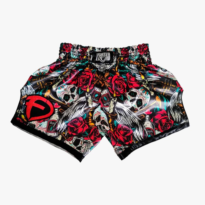 Short de Muay Thai Fighter Calaveritas Azúcar