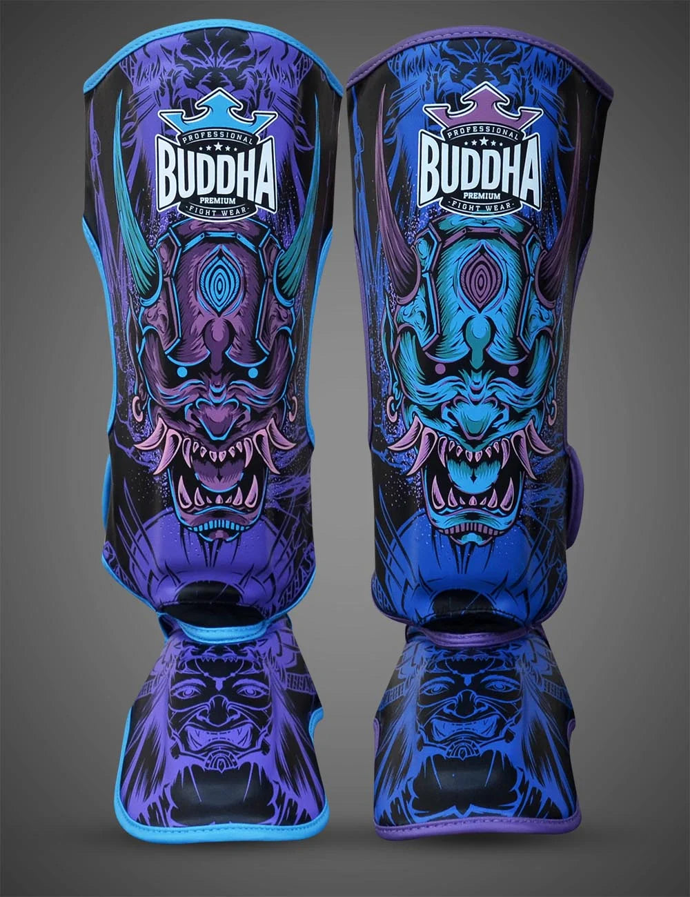 Espinilleras de Muay Thai Buddha Luzbel
