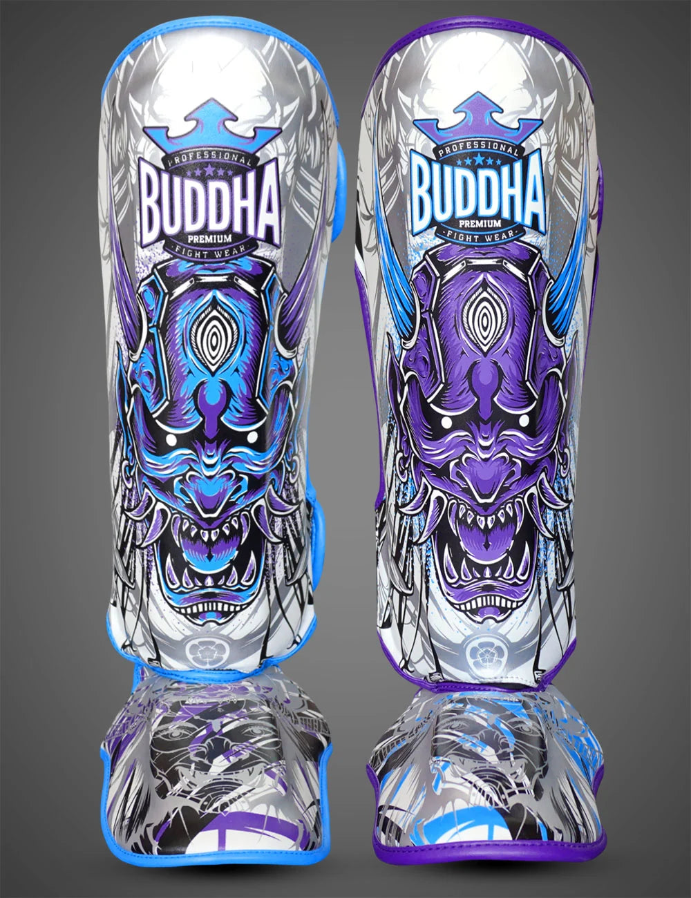 Espinilleras de Muay Thai Buddha Luzbel