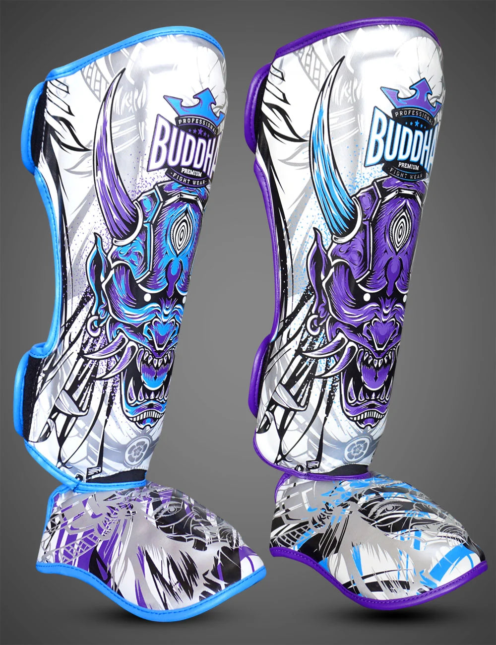 Espinilleras de Muay Thai Buddha Luzbel